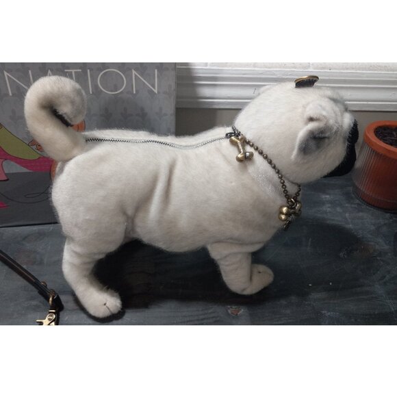 👉LAST CHANCE‼️ Vtg. Fuzzy Nation’s Poochie Pug Dog Handbag Apricot Fawn - Picture 6 of 16